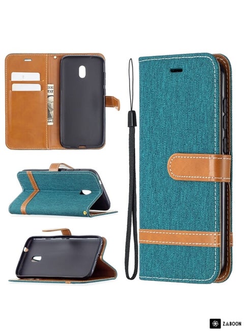 Protective Case Cover For Nokia C1 Plus Color Matching Denim Texture Horizontal Flip Leather Case with Holder & Card Slots & Wallet & Lanyard