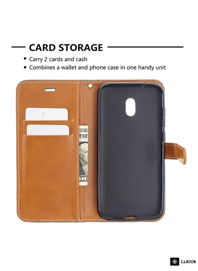 Protective Case Cover For Nokia C1 Plus Color Matching Denim Texture Horizontal Flip Leather Case with Holder & Card Slots & Wallet & Lanyard