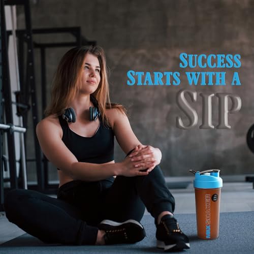 Jaypee Plus Max Shaker with blending ball |Protein Shaker for Gym |Gym Bottle |Shaker bottles | Travel shaker 700 ml, Grey Blue - Image 2