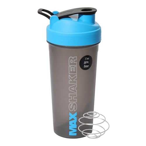 Jaypee Plus Max Shaker with blending ball |Protein Shaker for Gym |Gym Bottle |Shaker bottles | Travel shaker 700 ml, Grey Blue - Image 1