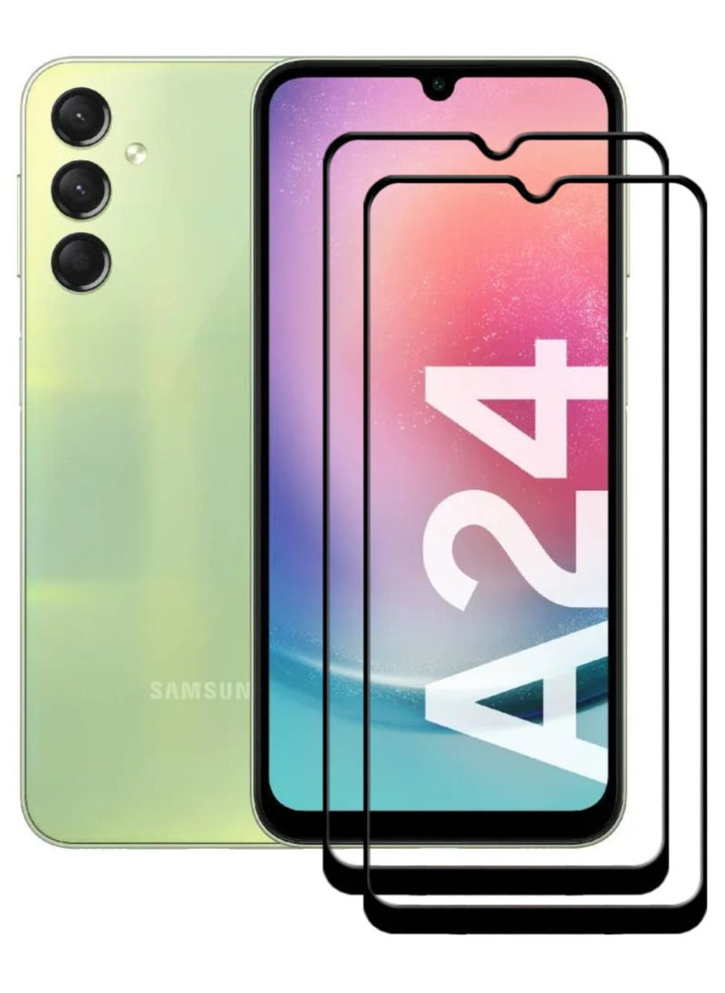 ACLIX 2 Pieces Antistatic ESD Dustproof Premium Quality High Definition Tempered Glass Screen Protector Designed For Samsung Galaxy A24 4G - Image 1
