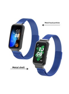 For HuaweiBracelet 10 Strap For HuaweiBand987 Glory Bracelet Universal Wristband Milanese Strap-Color:5# Milan Blue-Specifications:Applicable To For HuaweiBand 10/9/8/7 Generation (with Metal Case)