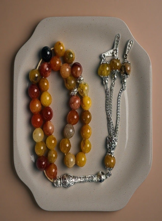 33 Natural Jade Prayer BeadsTasbih/8mm - Image 1