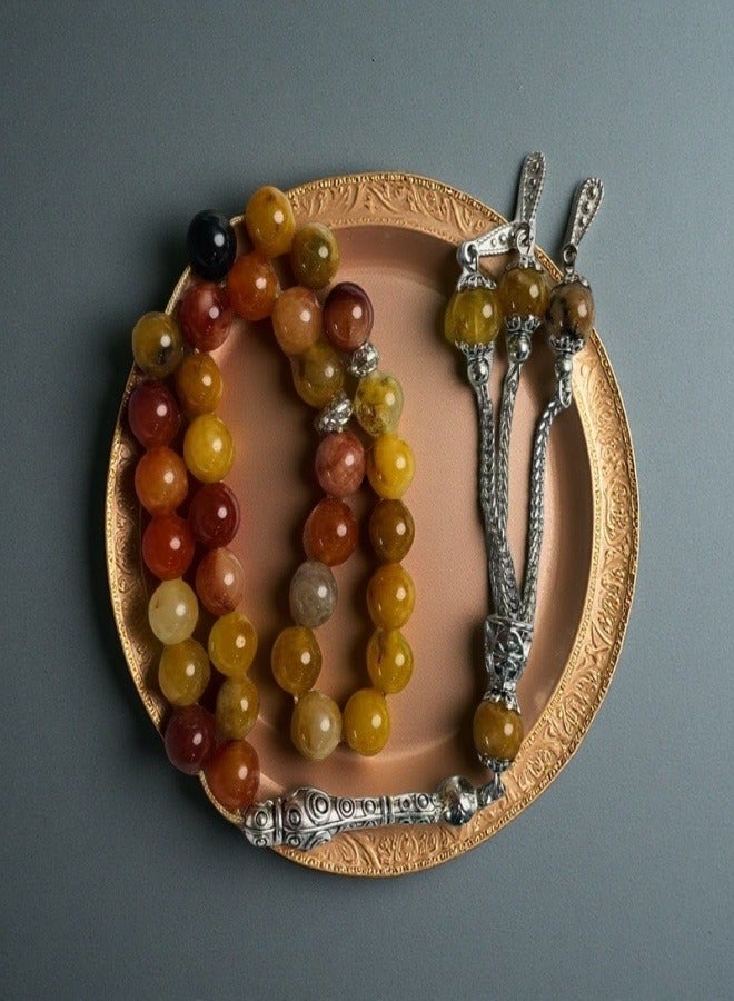 33 Natural Jade Prayer BeadsTasbih/8mm - Image 2