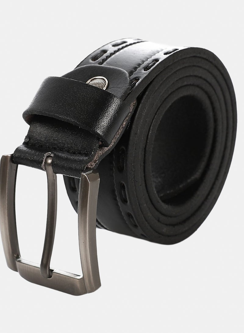 Andora Leather Belt For Men - Black - Image 1