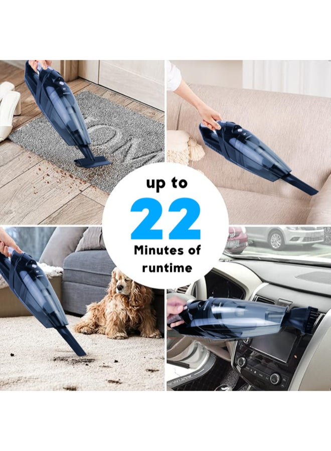 SONASHI Rechargeable Vacuum Cleaner Portable Design With Wet & Dry Functionality, With HEPA Filter And Easy Charging Slots, Continuous Working Of 22 Mins, Perfect Hoover For Home And Car 80 W SRVC-9037 Black - Image 2