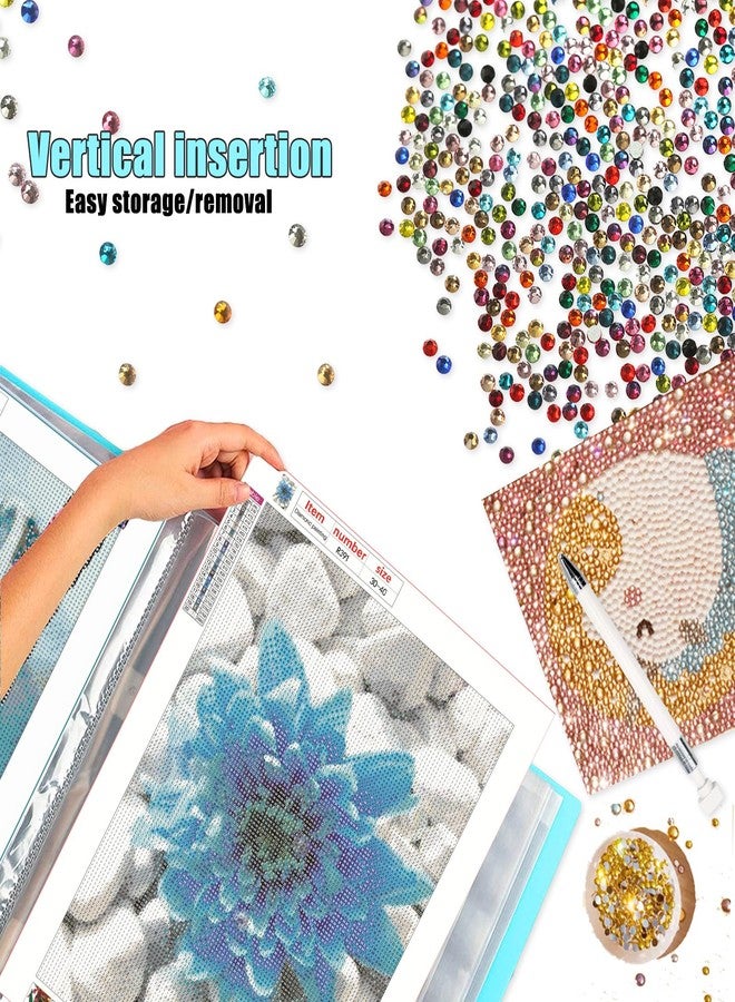 MUFEKUM 2 Pack A3 Storage Book for Diamond Painting, Diamond Art Portfolio Folder with 30 Pocket, Diamond Art Storage Book for 12”x16” Diamond Painting Photo Picture - Image 4