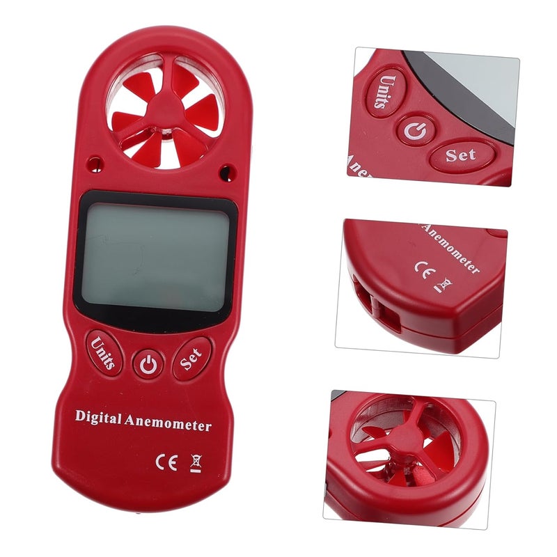 Red GLEAVI Digital Thermohygrometer Anemometer Accurate Temperature Humidity Wind Velocity Monitor - Image 2