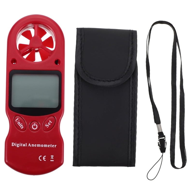 Red GLEAVI Digital Thermohygrometer Anemometer Accurate Temperature Humidity Wind Velocity Monitor - Image 1