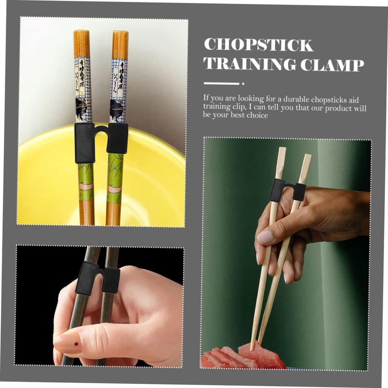 Black Chopstick Training Clips 6pcs Helpers for Adults Kids Learning Proper Technique - Image 4