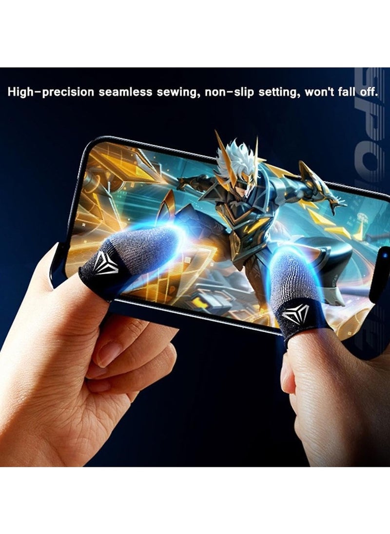 ماركة غير محددة 4Pairs Mobile Phone Gaming Finger Sleeves, Finger Sleeves Compatible with All Touchscreen Devices with 2pcs Metal Storage Case  - Image 3
