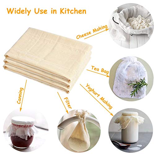 Clarkia 1X1 Meter Cotton Muslin Cloth For Kitchen Or Cheese Cloth Strainerultra Fine Fabric For Straining, Making Cheese, Baking Natural & Unbleached Beige Color, 100L x 100W x 100H cm - Image 4