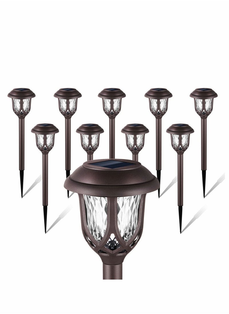 Generic 10 Pack Solar Lights Outdoor Decorative, Solar Pathway Lights Outdoor, Solar Powered Garden Yard Lights for Walkway Sidewalk Driveway  - Image 1