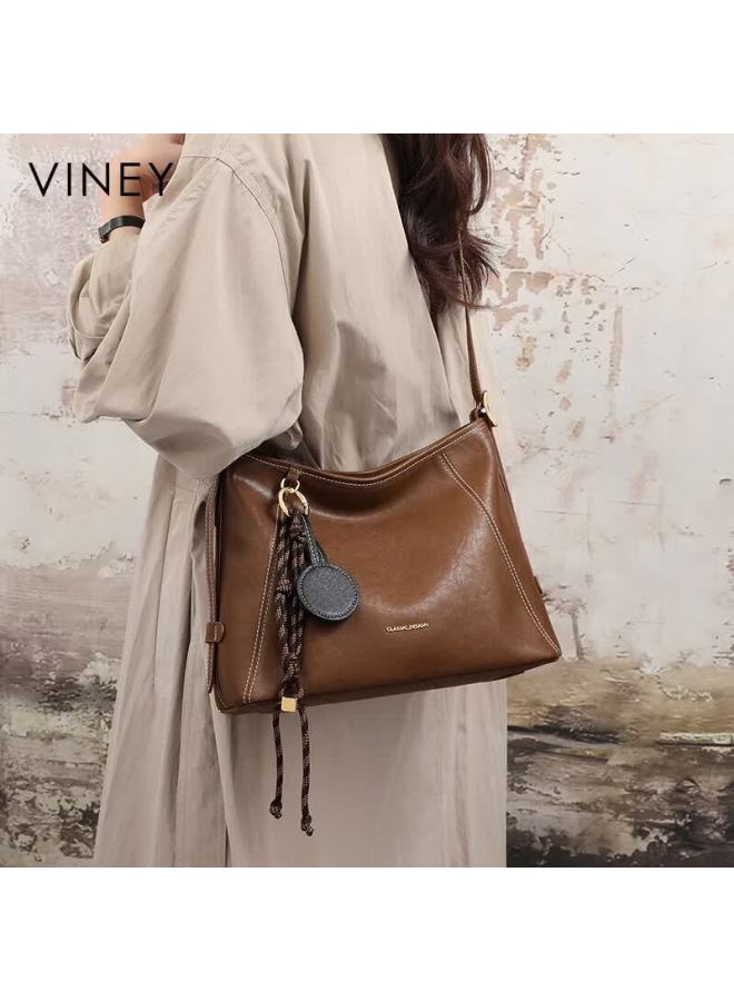 Viney Large Capacity Tote Bag Women’s Leather Luxury Crossbody Hobo Bag Birthday Gift For Girlfriend Wife - Image 1
