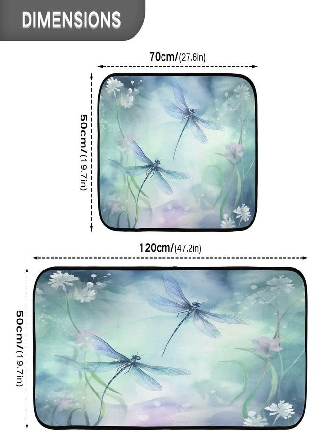 YETTASBIN Dragonfly Kitchen Rugs Set of 2, Waterproof Non-Slip Large Floor Mat Anti Fatigue Standing Mat for Office, Sink, Kitchen, Bedroom, Bathroom, Laundry - Image 3