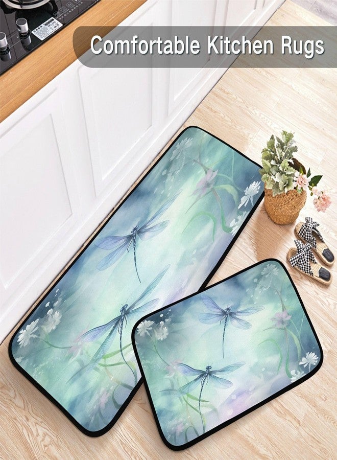 YETTASBIN Dragonfly Kitchen Rugs Set of 2, Waterproof Non-Slip Large Floor Mat Anti Fatigue Standing Mat for Office, Sink, Kitchen, Bedroom, Bathroom, Laundry - Image 5