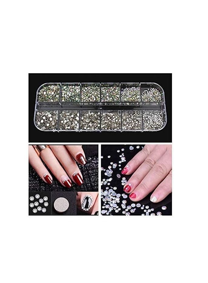 أوريتي Oriti 2 ألوان بلورات ab فن الأظافر حجر الراين حبات مستديرة الدرجة الأولى مسطحة الزجاج سحر الأظافر الديكور الأحجار الكريمة - Image 3