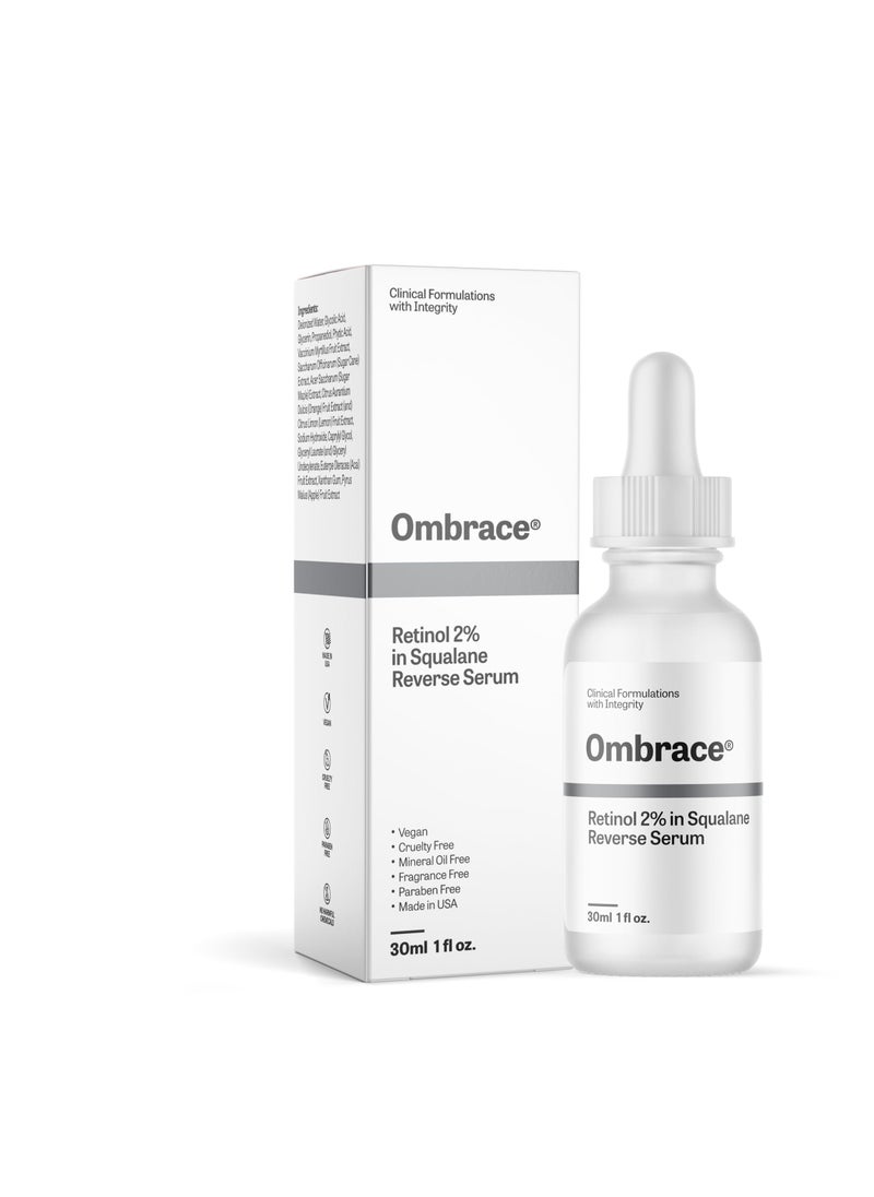Ombrace The Ombrace Retinol 2% in Squalane 30ml 1Floz - Pure Retinol Face Serum - Anti Aging Face Serum for Lines, Wrinkles & Premature Sun Damage to Resurface & Hydrate. Suitable for Sensitive Skin 