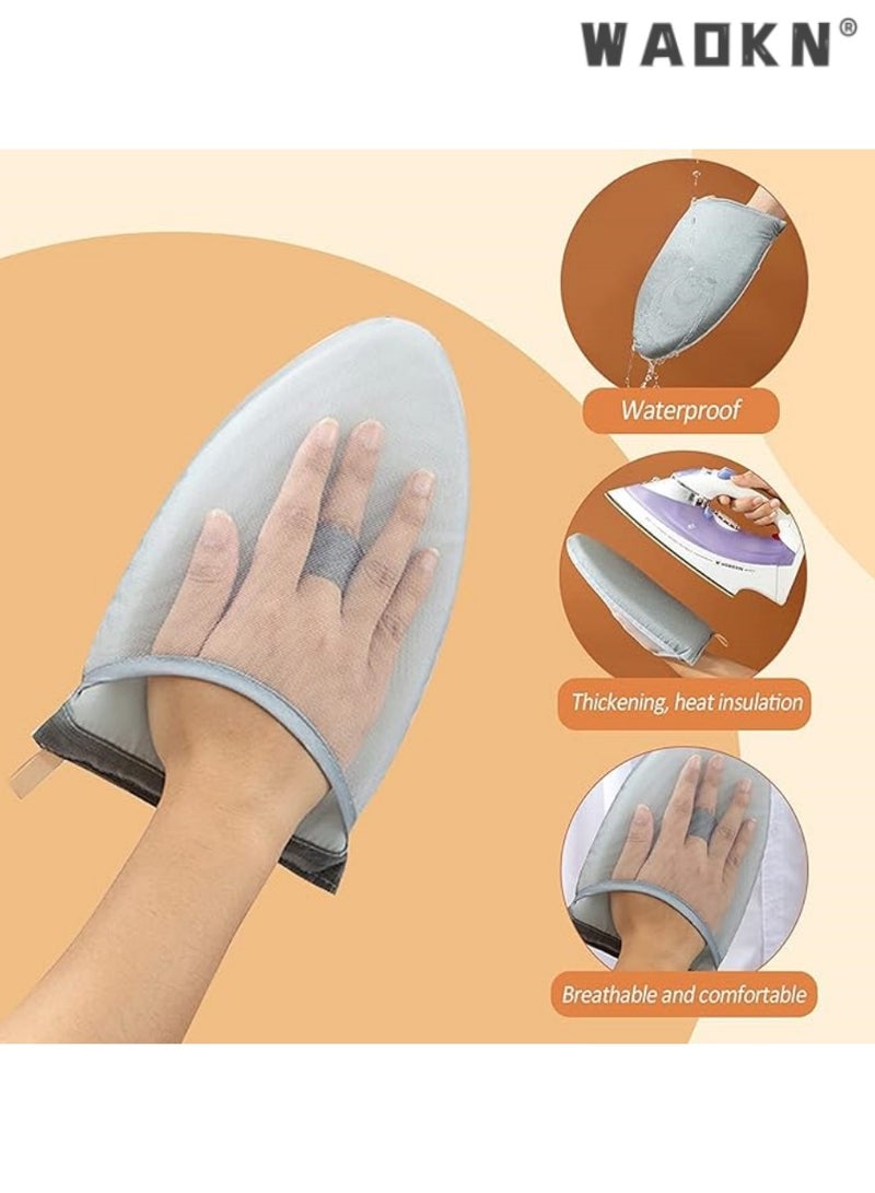 WAOKN Garment Steamer Ironing Glove, Waterproof Anti Steam Mitt with Finger Loop, Complete Care Protective Garment Steaming Mitt, Heat Resistant Gloves for Clothes Steamers (Large) (Grey) - Image 2