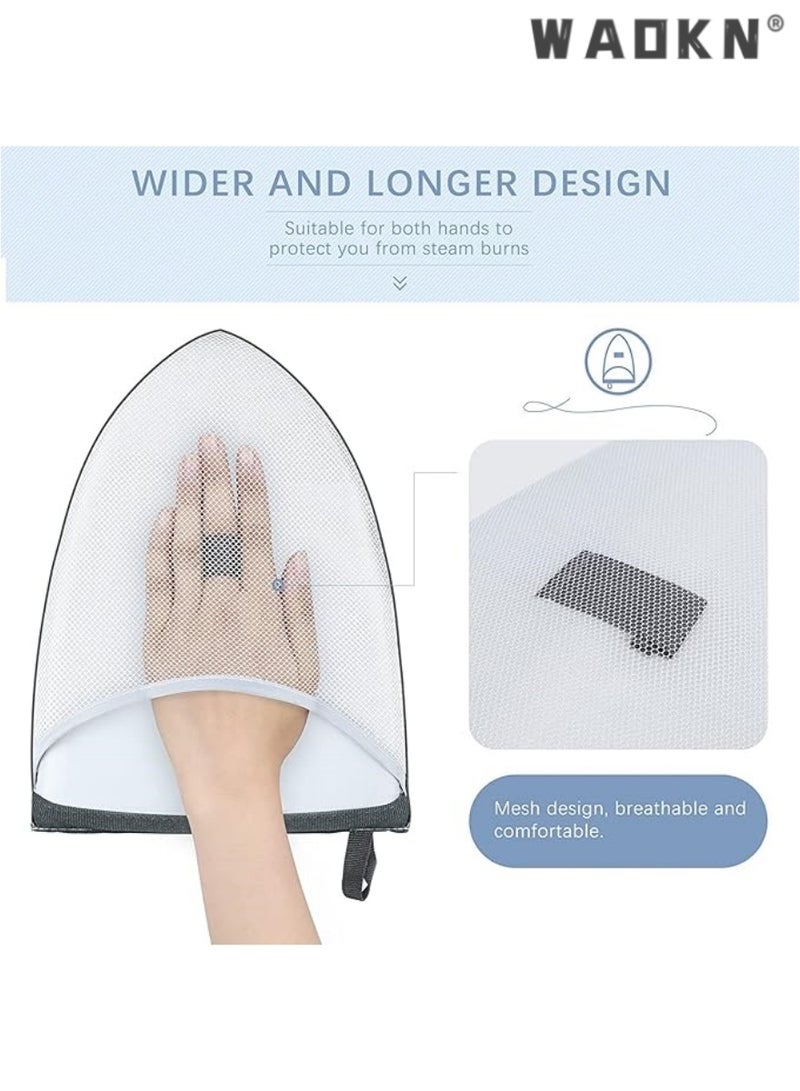 WAOKN Garment Steamer Ironing Glove, Waterproof Anti Steam Mitt with Finger Loop, Complete Care Protective Garment Steaming Mitt, Heat Resistant Gloves for Clothes Steamers (Large) (Grey) - Image 5