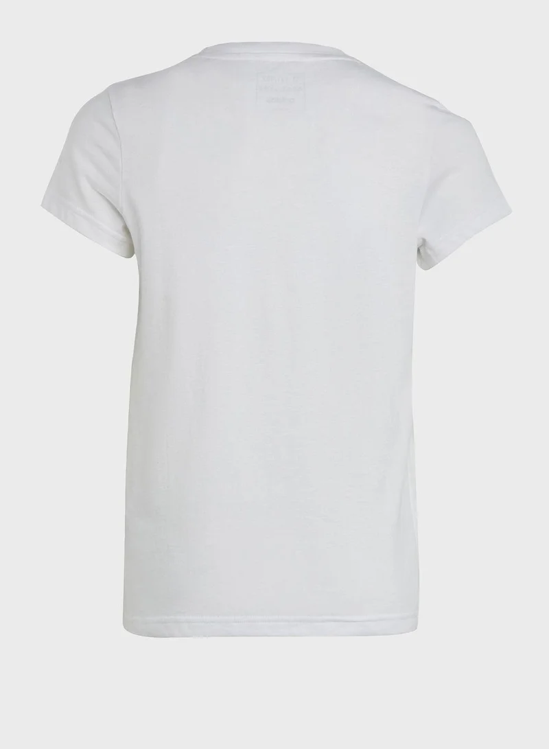 Adidas G Bl T White Training T-Shirts 7-8Y
