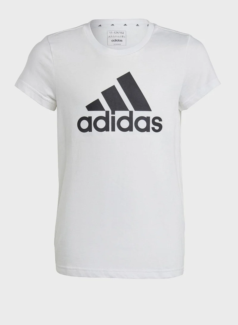 Adidas G Bl T White Training T-Shirts 7-8Y