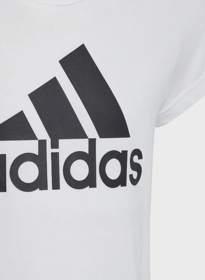 Adidas G Bl T White Training T-Shirts 7-8Y