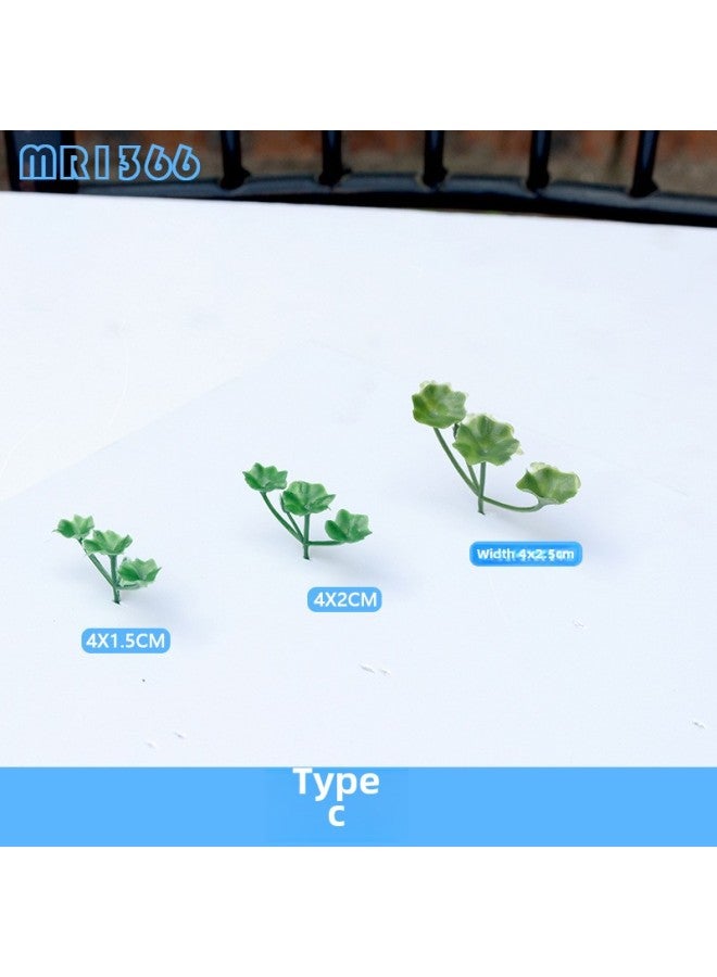 Miniature Plastic Flower Grass Model Micro Landscape Lotus Leaf Small Grass Flowers Diy Handmade Sandbox Scenery Materials-Color:C Paragraph 1.5cm A Tree  - Image 1