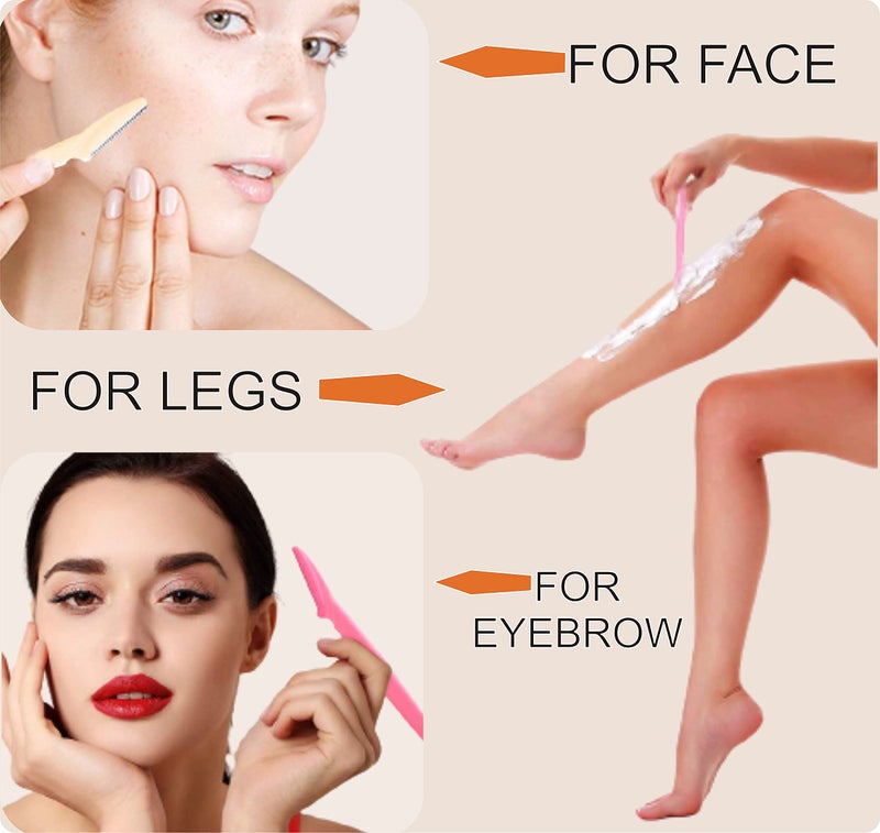 MEPOINT Women Reusable Face Razor | Eyebrow & Facial Hair Removal Razor | Safe & Pain Free Remover | Pack Of 6 Razors (6) - Image 3