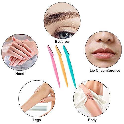 MEPOINT Women Reusable Face Razor | Eyebrow & Facial Hair Removal Razor | Safe & Pain Free Remover | Pack Of 6 Razors (6) - Image 4