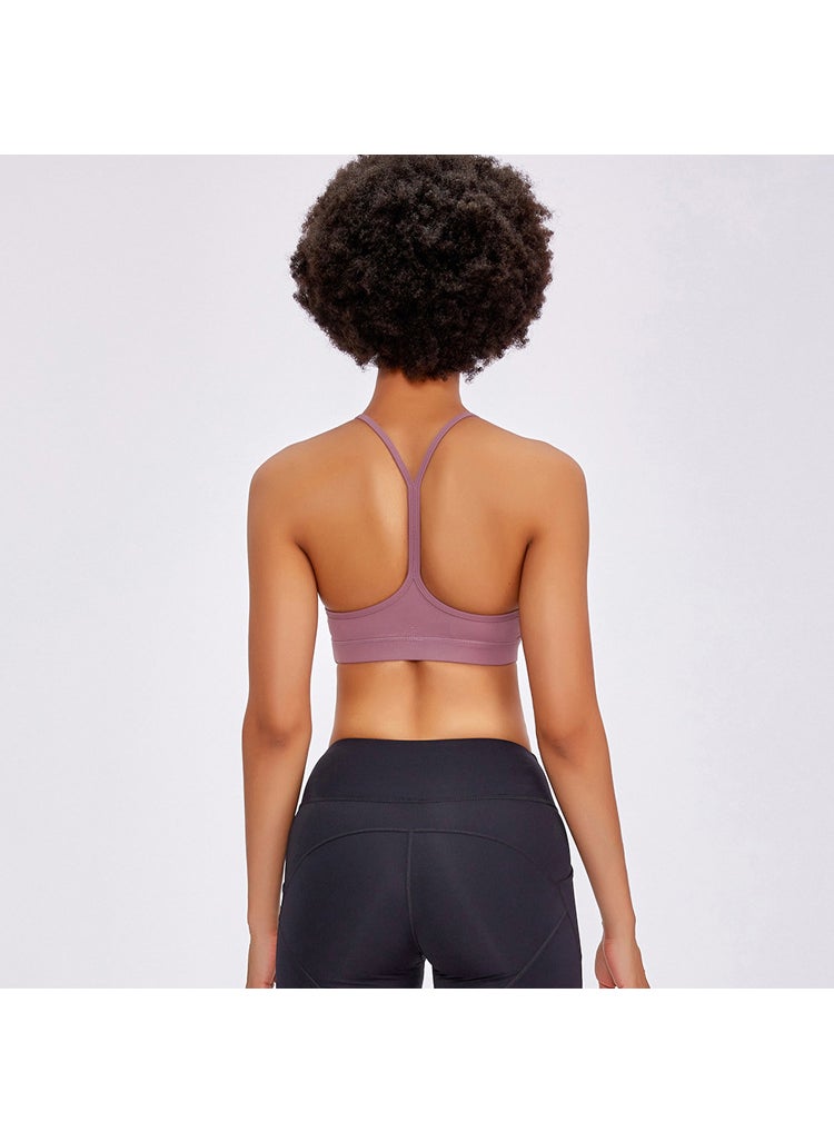 Generic - Original Alo Sports Bra Womens Fitness Clothing Shockproof Gathered Running Anti-shock Beautiful Back Yoga Sports Underwear Lotus root powder - Image 1