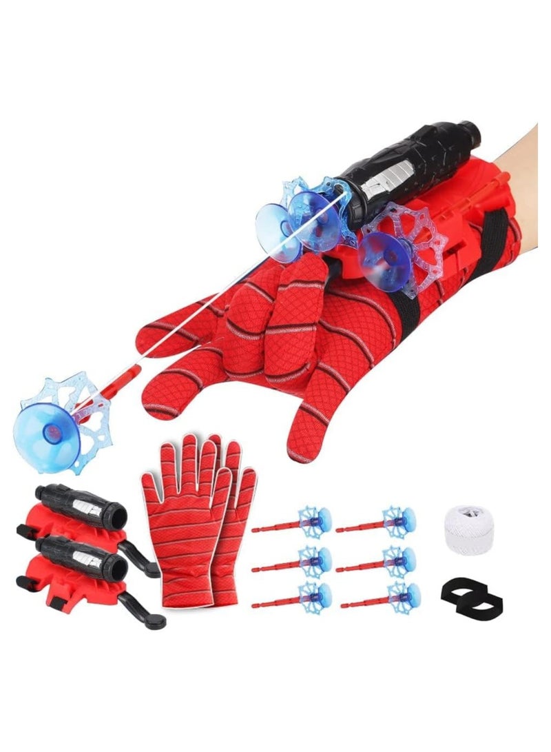 Launcher Gloves for Spiderman, Hero Launcher Wrist Toy Set, Super Hero Web Shooter for Kids, Spider Launcher Wrist Toys Costume Cosplay Hero Props Gift