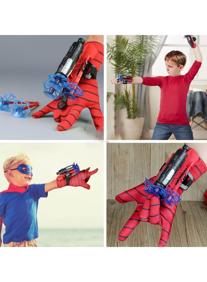 Launcher Gloves for Spiderman, Hero Launcher Wrist Toy Set, Super Hero Web Shooter for Kids, Spider Launcher Wrist Toys Costume Cosplay Hero Props Gift