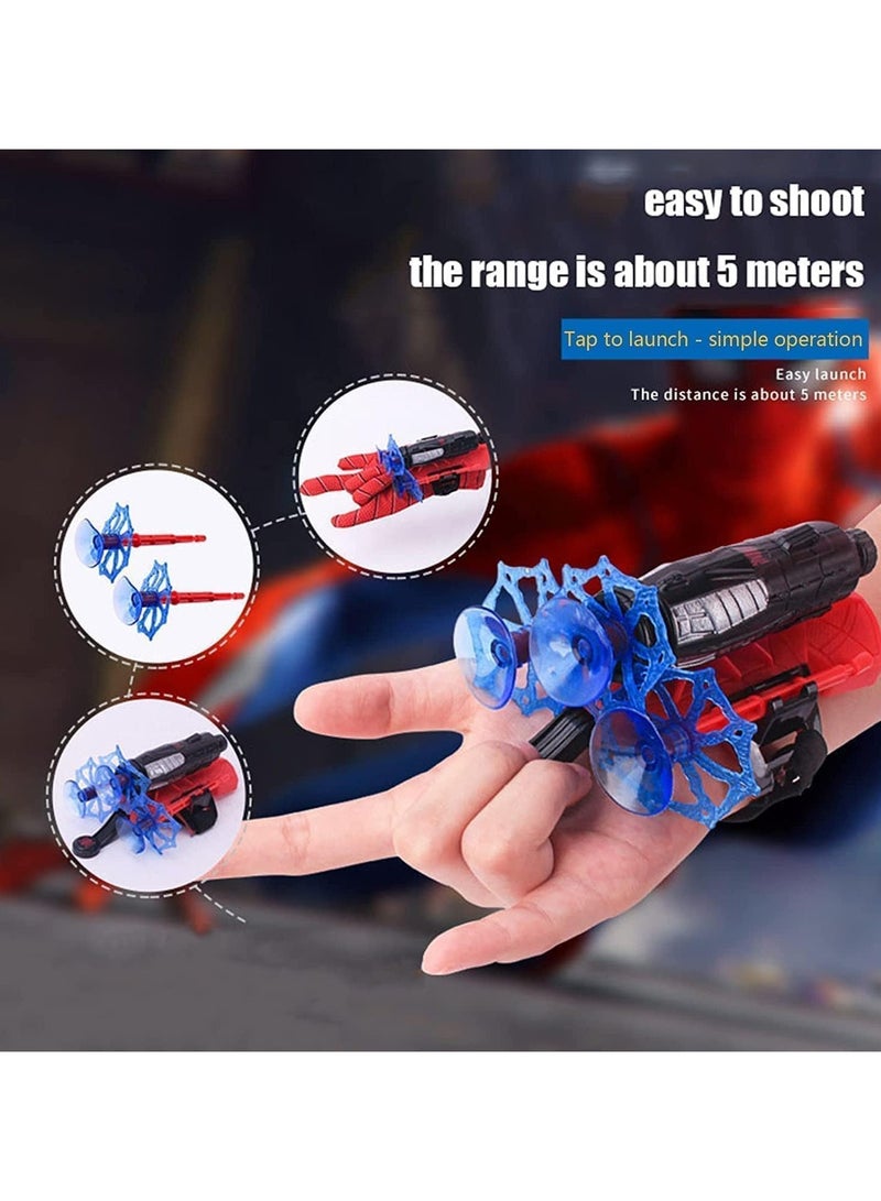 Launcher Gloves for Spiderman, Hero Launcher Wrist Toy Set, Super Hero Web Shooter for Kids, Spider Launcher Wrist Toys Costume Cosplay Hero Props Gift
