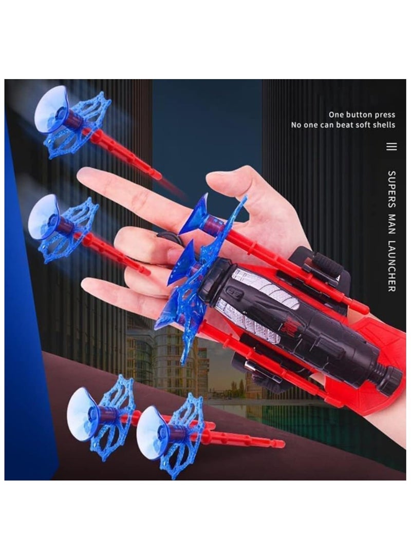 Launcher Gloves for Spiderman, Hero Launcher Wrist Toy Set, Super Hero Web Shooter for Kids, Spider Launcher Wrist Toys Costume Cosplay Hero Props Gift