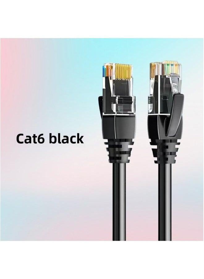 Generic Household Gigabit Category 6 Network Cable Manufacturers RJ45 Interface Finished Indoor And Outdoor Copper-clad Aluminum Cat6 Computer Jumper-Color:Black-Cord Length:40m  - Image 1