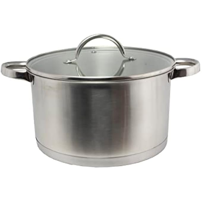 قدر من الفولاذ المقاوم للصدأ 24 سم مع غطاء زجاجي فضي