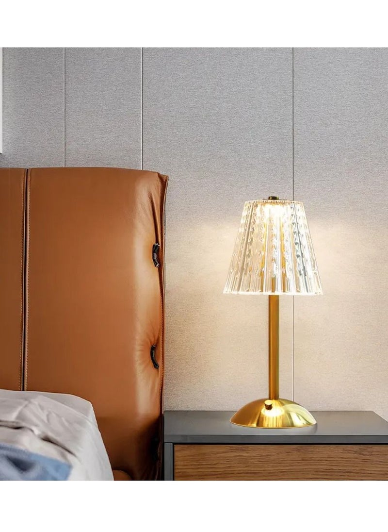 Yuwell - Crystal Table Lamp Acrylic Touch Lamp Portable Led Table Lamp With 3 Light Color Modes With Touch Sensor 3-Levels Brightness Desk Lamp For Room Party And Restaurant Decor - Image 1
