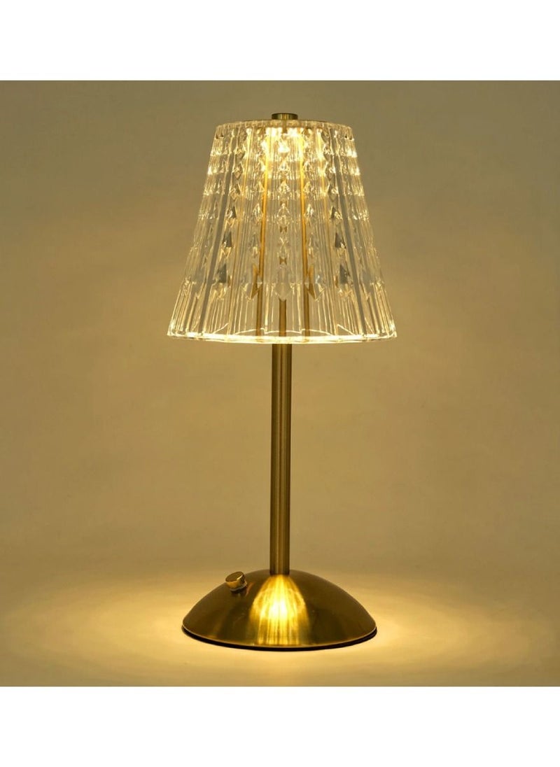 Yuwell - Crystal Table Lamp Acrylic Touch Lamp Portable Led Table Lamp With 3 Light Color Modes With Touch Sensor 3-Levels Brightness Desk Lamp For Room Party And Restaurant Decor - Image 1