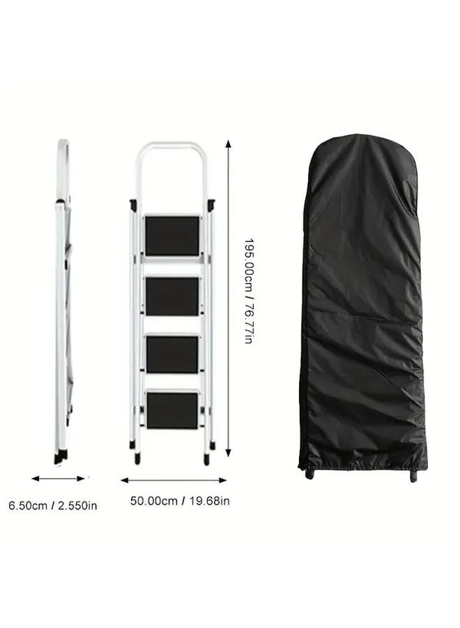 Black Fabric Protective Cover for Foldable Ladder 19 69x2 56x76 77 Inch - Image 4