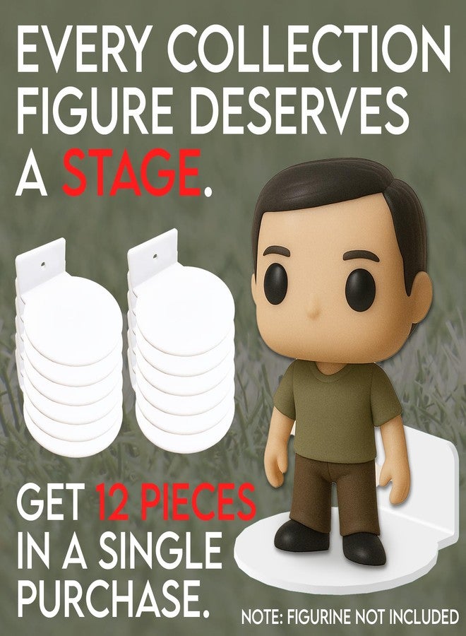 Tapeera 12-Pack White Acrylic Display for Pop Figure Shelves - Suitable for Boxed and Unboxed Figures - 4-Inch Vinyl Figure Wall Display - Action Figure and Pop Vinyl Display Case - 3 Inch Diameter - Image 3