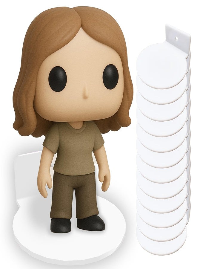 Tapeera 12-Pack White Acrylic Display for Pop Figure Shelves - Suitable for Boxed and Unboxed Figures - 4-Inch Vinyl Figure Wall Display - Action Figure and Pop Vinyl Display Case - 3 Inch Diameter - Image 1