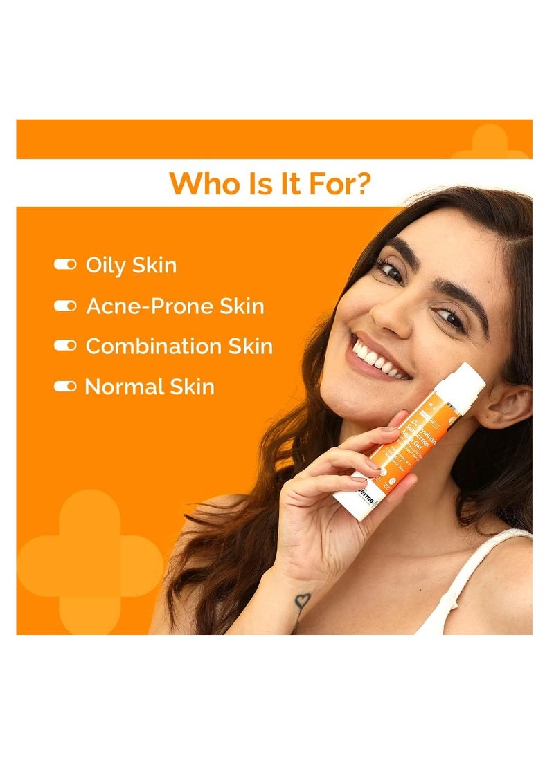 THE derma Co Hyaluronic Sunscreen Aqua Ultra Light Gel With Spf 50 Pa++++ For Broad Spectrum, UV A, UV B & Blue Light Protection For Oily Skin - 50G(Dermaco), Pack Of 1  - Image 2