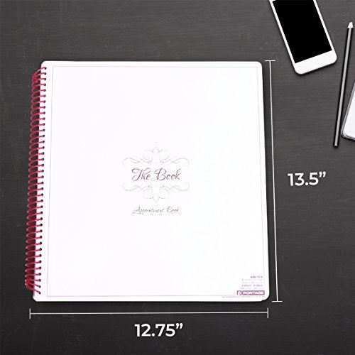 Portage 6 Column Appointment Book - Large 12.75" x 13.5" Daily & Hourly Planner - Spiral Notebook Organizer for Scheduling Appointments - Image 4