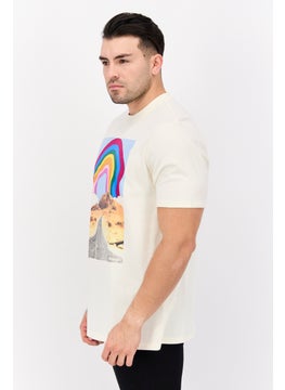 Wrangler Men Crew Neck Short Sleeve Graphic T Shirt, Beige Combo  - Image 3
