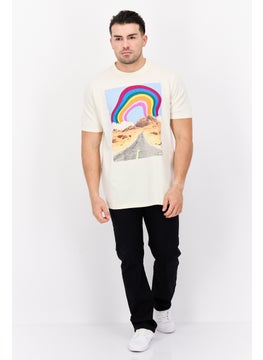 Wrangler Men Crew Neck Short Sleeve Graphic T Shirt, Beige Combo  - Image 2
