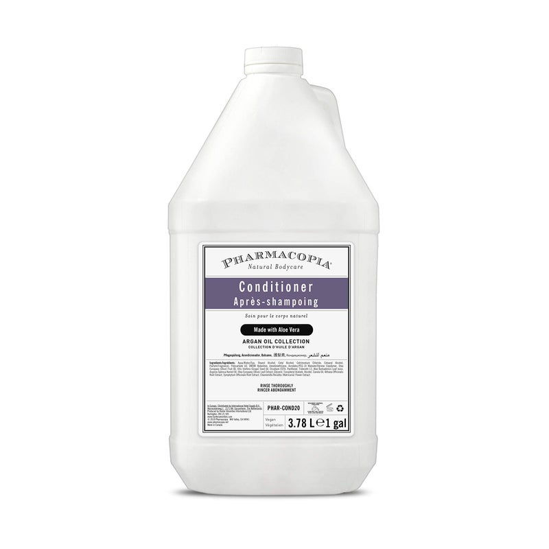 Pharmacopia Hotel Argan Oil Conditioner - Natural Hydrating, Vegan & Cruelty-Free Hair Care with Aloe Vera, Olive Leaf Extract and Chamomile for Dry Hair and Detangling, for Men and Women, 128 oz - Image 1