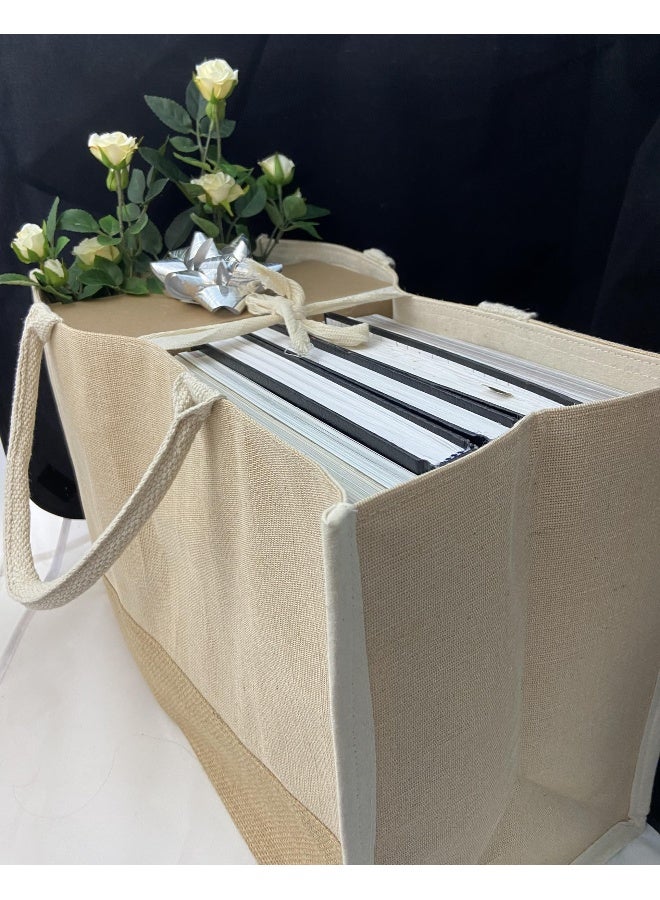 Hortense B. Hewitt Wedding Accessories Lined Natural Jute Tote Bag, 17.5 x 11.5-Inches, Bride - Image 2