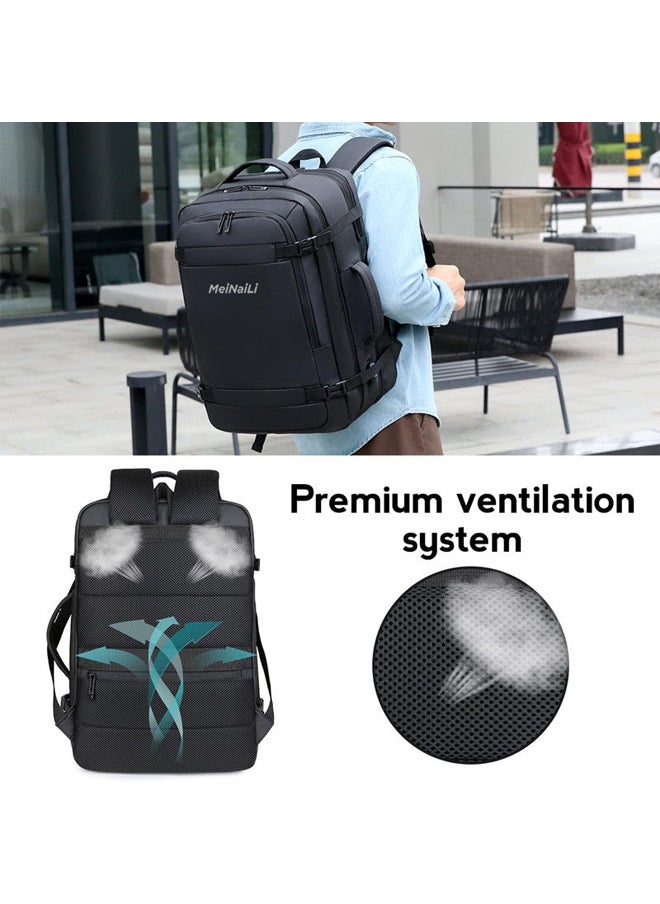 MEINAILI - 40L Large Backpack Flight Waterproof Business Luggage Large Backpack Fits 17.3 Inch Laptop - Image 1