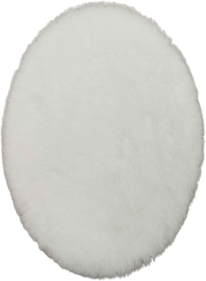 Qintreesify White Round Dollhouse Carpet, Dollhouse Miniature Carpet, Fluffy Mini Rug, Doll House Rug, Lightweight Decor for 1/12, 1/8, 1/6 (4.33x 4.33inch) - Image 1
